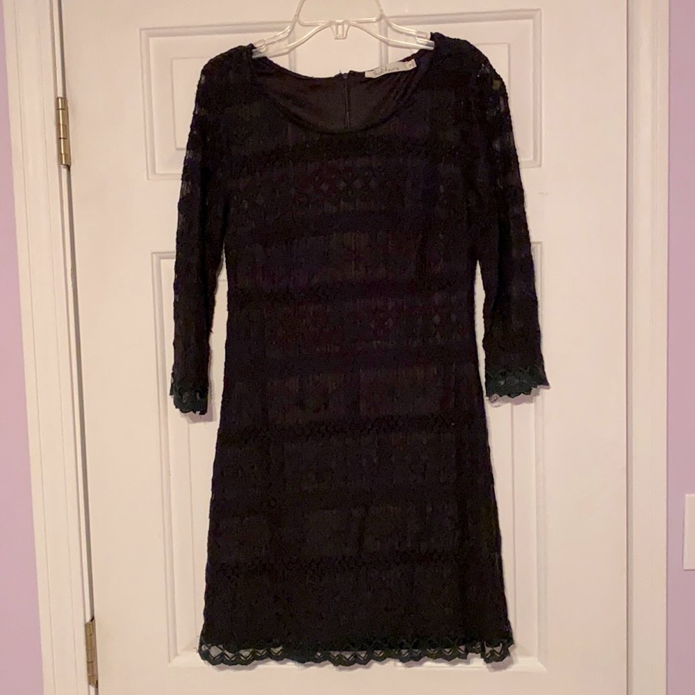 Black lace sheath dress